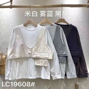 Rentoutunut muotoilu Minimalist Round Collar style Stiched such style Satul Solid värinen puuvilla ja pellava ylisuuri tilaustyönä tehty 19608 T-paita + Waistakets